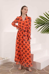 Sun Print Chiffon Dress - GiFTiFY