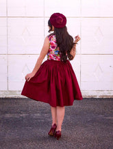 Peggy Swing Skirt in Burgundy - GiFTiFY
