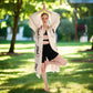 Boho Cotton Kimono Robe – Yoga Girl & Moon Stamp, Organic Loungewear
