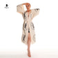 Boho Cotton Kimono Robe – Yoga Girl & Moon Stamp, Organic Loungewear Miyawfashion