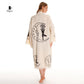 Boho Cotton Kimono Robe – Yoga Girl & Moon Stamp, Organic Loungewear Miyawfashion