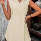 Plus Size Texture Button-Front Shirt Dress - GiFTiFY