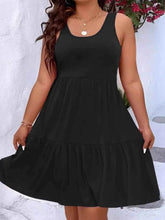 Plus Size Tiered Scoop Neck Tank Dress - GiFTiFY