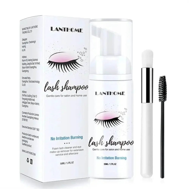 50ml Lanthome Eyelash Extension Shampoo Foam Eyelid Deep Clean Cleanser For Makeup Tools Mascara Remover Glue Salon Home Use - GiFTiFY