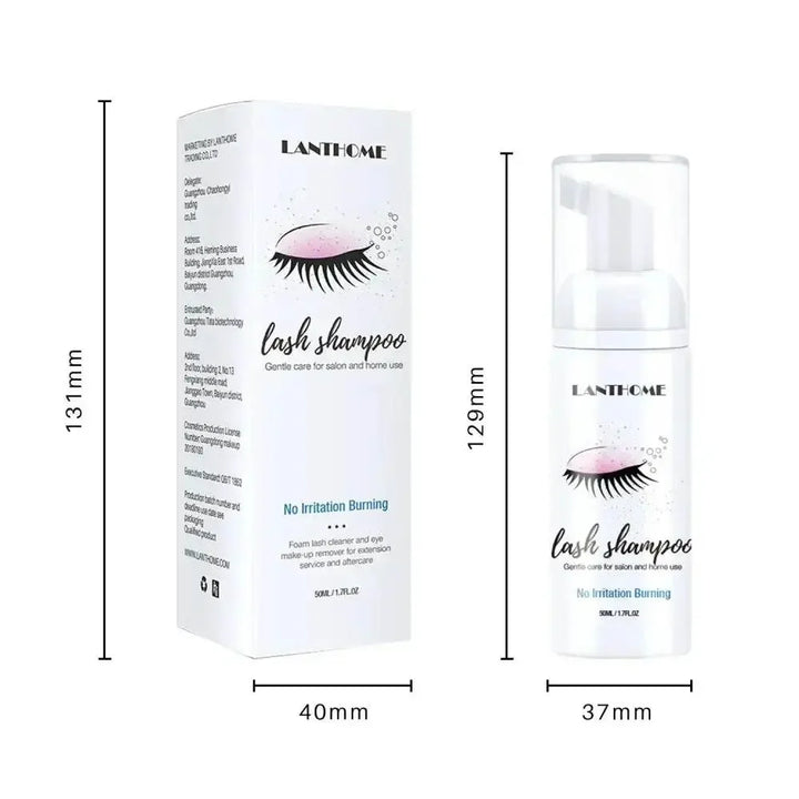 50ml Lanthome Eyelash Extension Shampoo Foam Eyelid Deep Clean Cleanser For Makeup Tools Mascara Remover Glue Salon Home Use - GiFTiFY