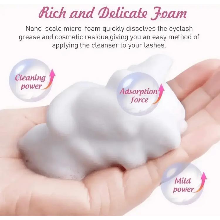 50ml Lanthome Eyelash Extension Shampoo Foam Eyelid Deep Clean Cleanser For Makeup Tools Mascara Remover Glue Salon Home Use - GiFTiFY