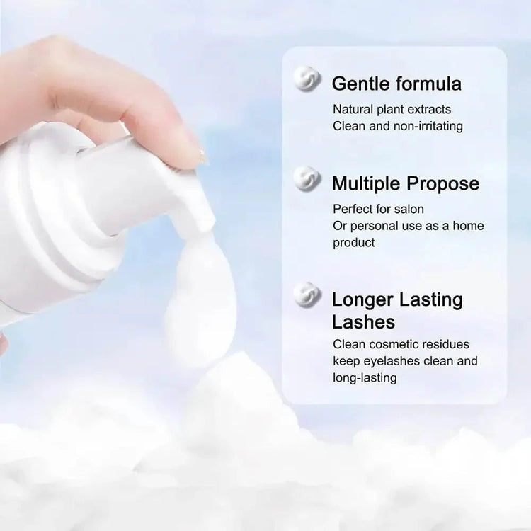 50ml Lanthome Eyelash Extension Shampoo Foam Eyelid Deep Clean Cleanser For Makeup Tools Mascara Remover Glue Salon Home Use - GiFTiFY