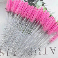 50pcs Eyelashes Brush Crystal Diamond Handle Makeup Brush Mascara eyelash spoolie brush