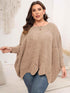 Plus Size Round Neck Batwing Sleeve Sweater - GiFTiFY