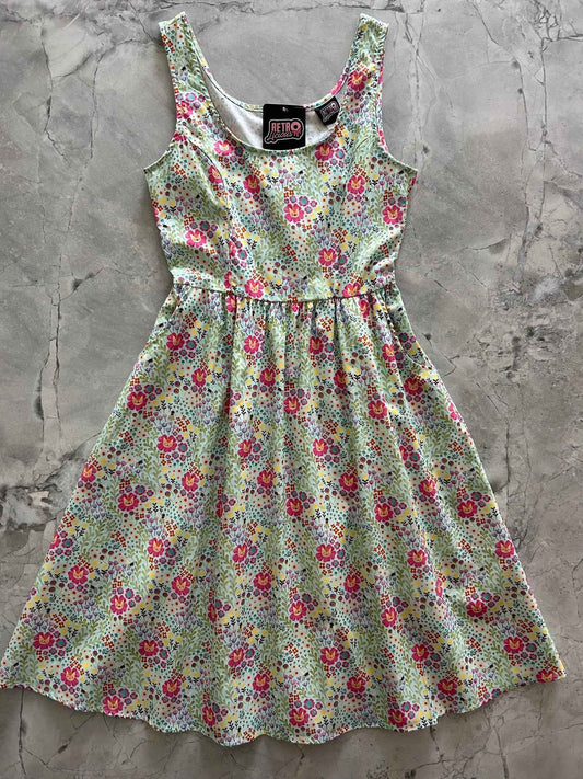 Floral Cats Fit & Flare Dress