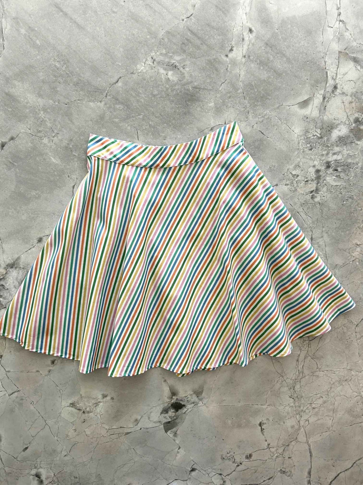 Rainbow Stripe Skater Skirt
