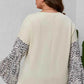 Plus Size Leopard Round Neck Long Sleeve Top - GiFTiFY
