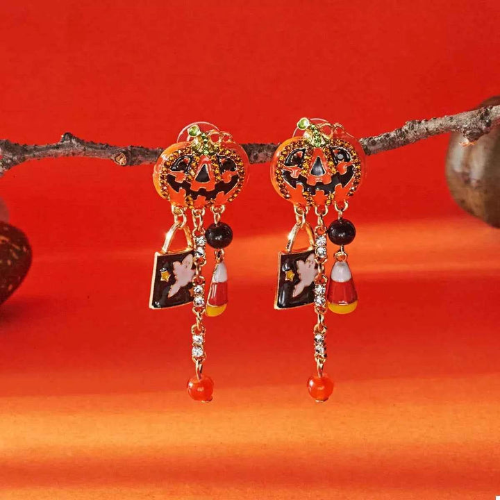 Halloween Pumpkin Drop Earrings - GiFTiFY
