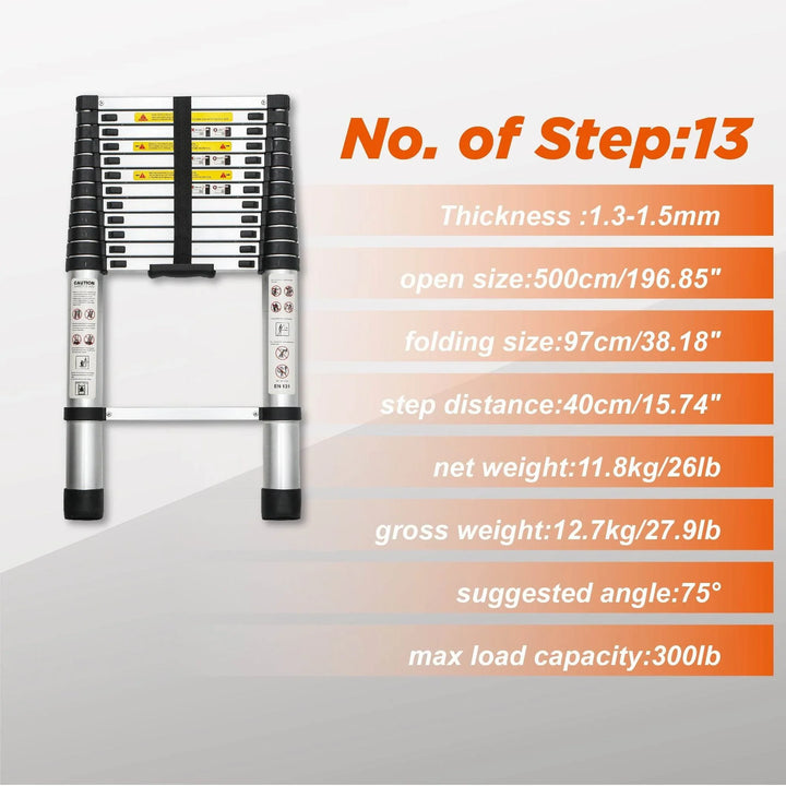 Aluminum Telescoping Ladder For Outdoor Work - GiFTiFY