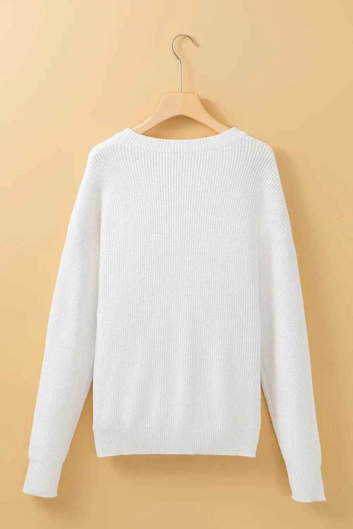 HELLO PUMPKIN Round Neck Long Sleeve Sweater - GiFTiFY