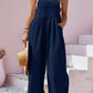 Plus Size Square Neck Wide Leg Overalls