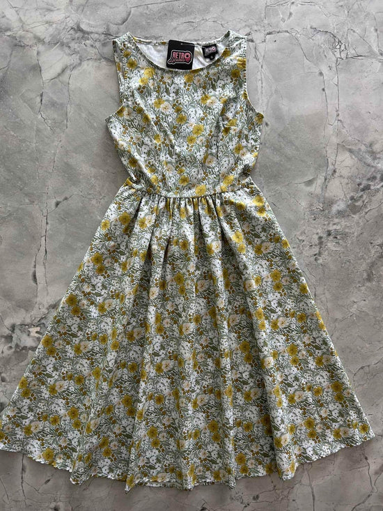 Mustard Floral Midi Dress - GiFTiFY