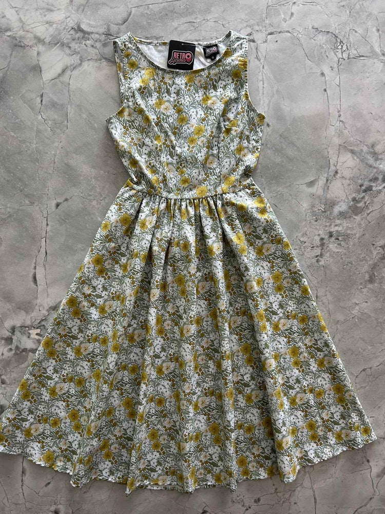 Mustard Floral Midi Dress - GiFTiFY