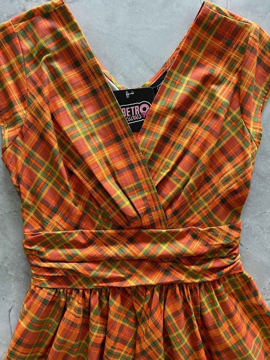 Orange Plaid Greta Dress