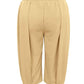 Plus Size Wide Leg Pleated Detail Cropped Pants
