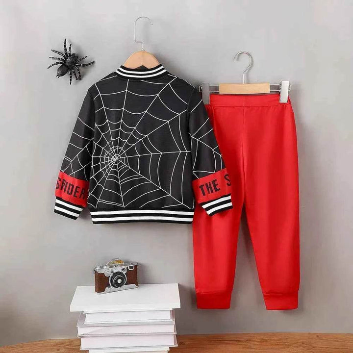 Spider Baseball Collar Top and Pants Set - GiFTiFY