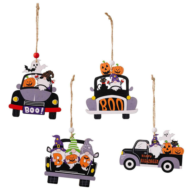 4-Piece Halloween Element Car-Shape Hanging Widgets - GiFTiFY
