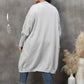 Plus Size Long Sleeve Pocketed Cardigan - GiFTiFY