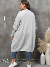 Plus Size Long Sleeve Pocketed Cardigan - GiFTiFY