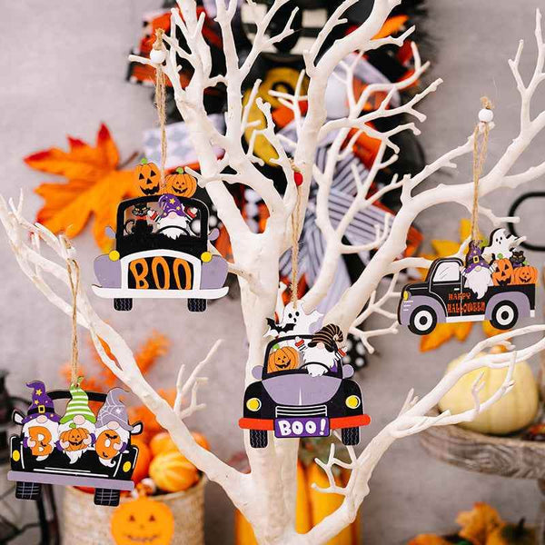 4-Piece Halloween Element Car-Shape Hanging Widgets - GiFTiFY