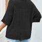 Plus Size V-Neck Ribbed Knit T-Shirt