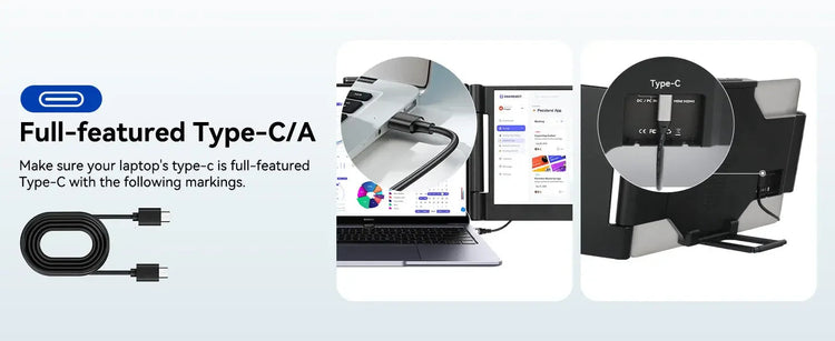 LE1411 14.1inch Laptops Screen Extender 280° Rotation FHD 1080P IPS Portable Monitors For Windows Mac Android Chrome 14-17 Inch - GiFTiFY