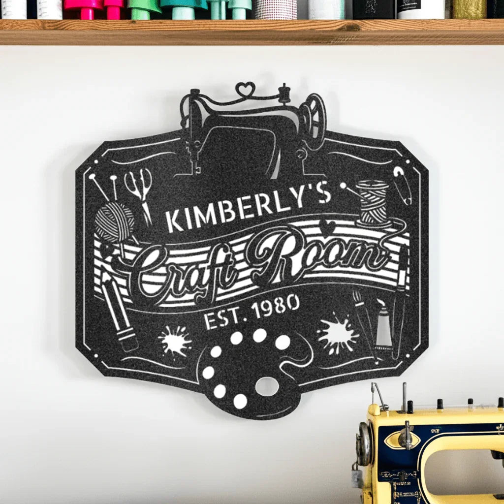 Craft Room Custom Metal Sign – Tailored for Sewing, Quilting, or Crochet - GiFTiFY