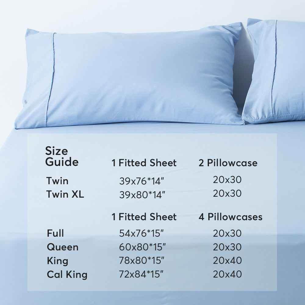 Kasentex All Season Deep Pocket Fitted Sheet Set with Pillowcases, Room Decor, Graduation Gifts Sheet Set by Kasentex