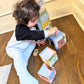 Stacking Houses (Set of 5 Houses and 3 Hardwood Characters)