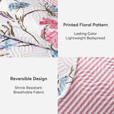 Kasentex Floral Quilt Set - Lightweight & Reversible - Cozy & Stylish Bedding - Machine Washable, Room Decor, Graduation Gifts - GiFTiFY