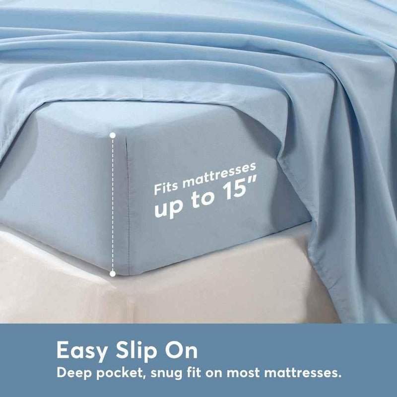 Kasentex Soft Sheet Bedding Set in Deep Pocket, Hypoallergenic and Breathable, Room Decor, Graduation Gifts Sheet Set by Kasentex