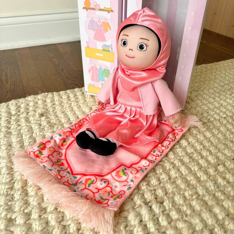 The Lala Doll + 4 Outfits + Prayer Rug | My First Hijabi, Muslim Doll Doll by Lala + Mo