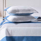 Kasentex Lightweight Reversible Stripe Quilt Set Bedding- Sky Blue and Ivory White, Room Decor, Graduation Gifts, Father's Day Gift