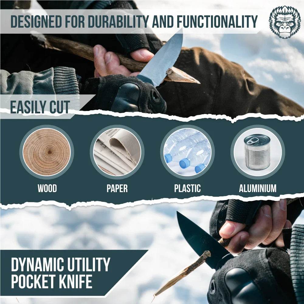 The Peasant Folding Pocket Knife Giftset for Men and Women (Black and Blue) - GiFTiFY