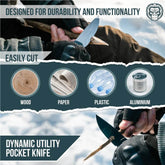 The Peasant Folding Pocket Knife Giftset for Men and Women (Black and Blue) - GiFTiFY