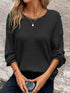 Plus Size Relaxed Fit Waffle Knit Round Neck T-Shirt - GiFTiFY