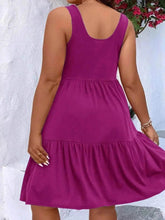 Plus Size Tiered Scoop Neck Tank Dress - GiFTiFY