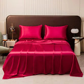 Purple Satin Flat Bed Sheet Set - GiFTiFY