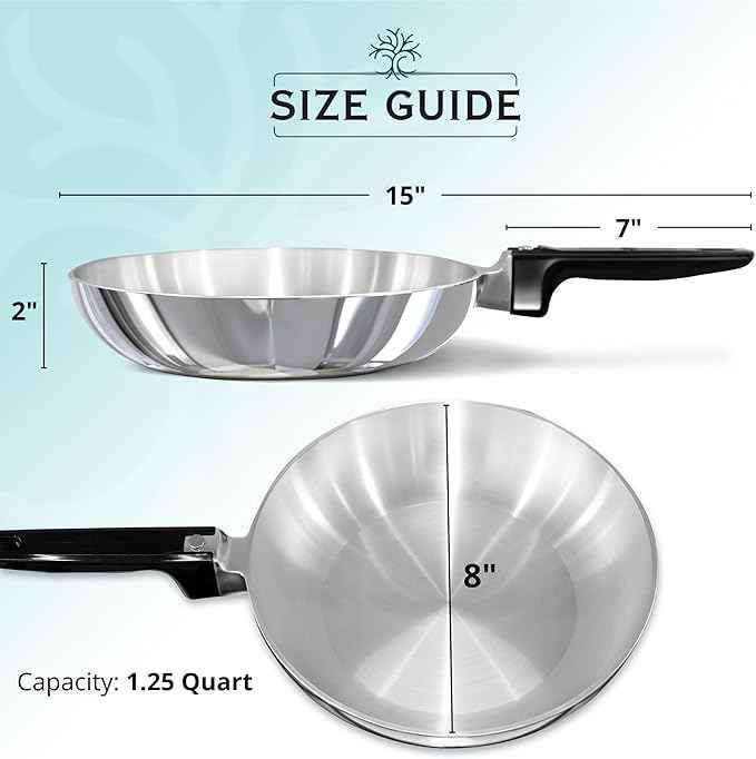 8-Inch Chef Skillet – Quick & Even Heat Distribution – Lightweight Cast Aluminum Frying Pan Home & Garden by MAGNAWARE