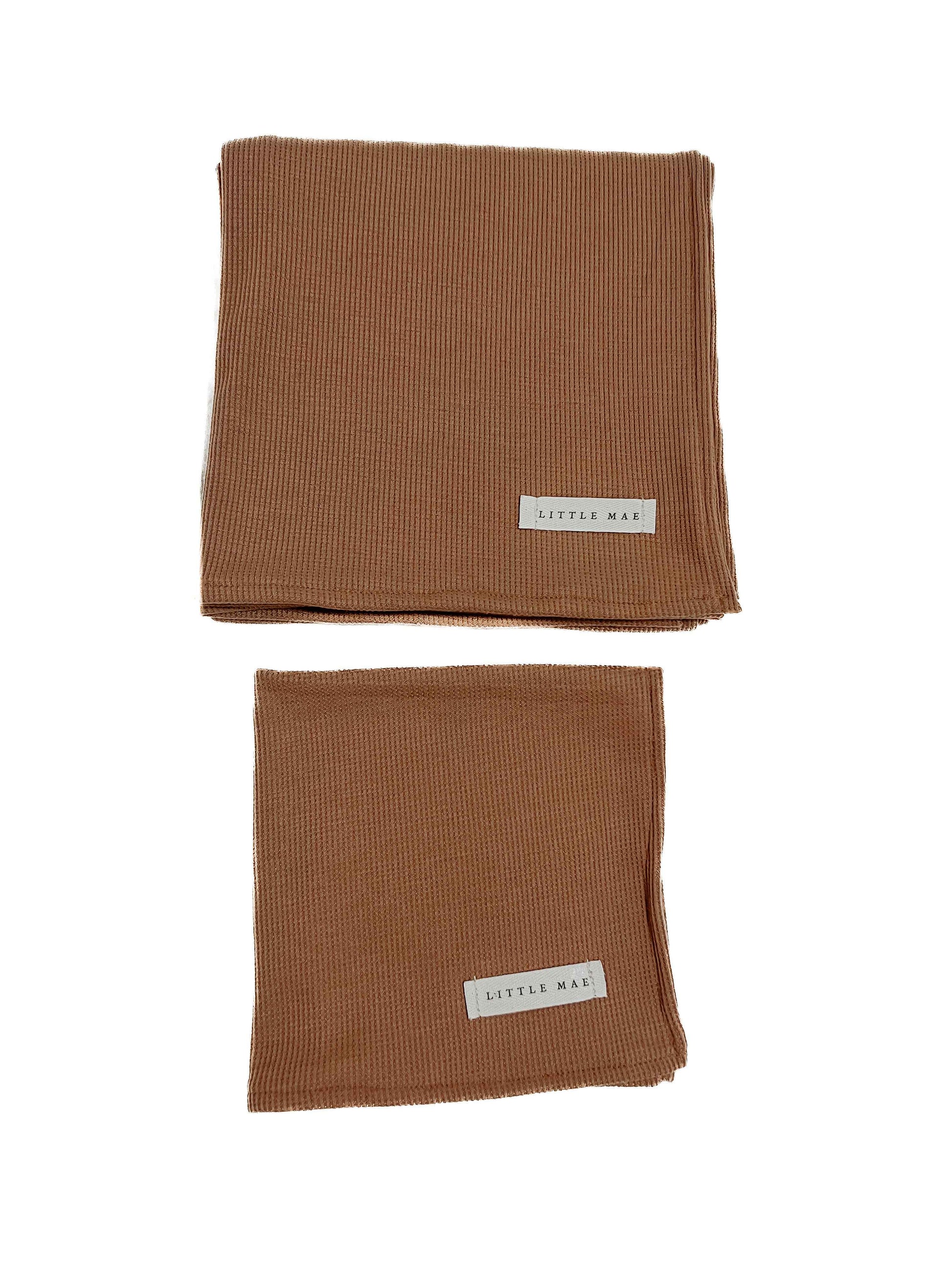 Caramel Waffle Knit Blanket