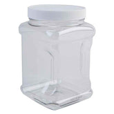 Clear PET Plastic Grip Dry/Liquid Food Storage Jars w/ Caps (Food Grade - BPA Free) - GiFTiFY