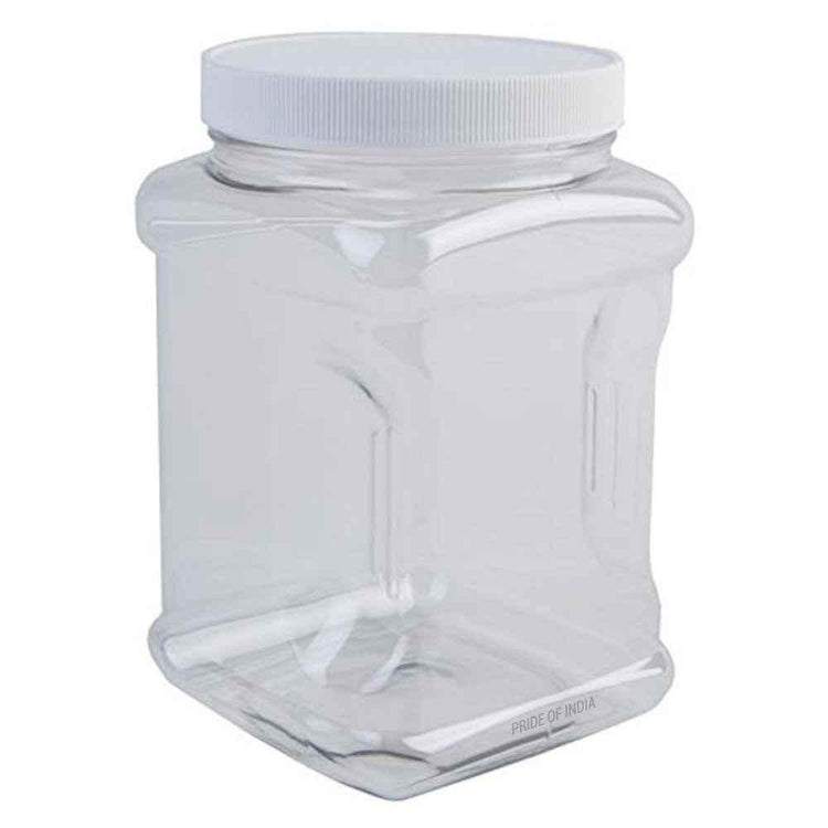 Clear PET Plastic Grip Dry/Liquid Food Storage Jars w/ Caps (Food Grade - BPA Free) - GiFTiFY