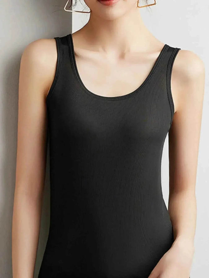 Plus Size Ribbed Scoop Neck Tank Top - GiFTiFY
