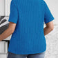 Plus Size V-Neck Short Sleeve Ribbed T-Shirt - GiFTiFY