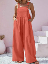 Plus Size Square Neck Wide Leg Overalls - GiFTiFY